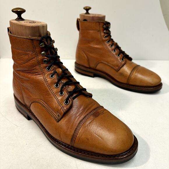 NEW HEELS Rancourt & Co. x Taylor Stitch Moto Boot Brown Made in Maine USA 9.5 D - Picture 5 of 12
